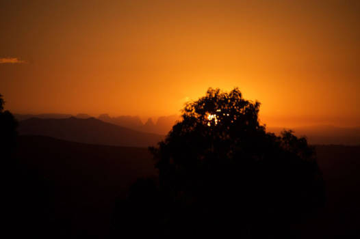 Zuid-Afrika - Sunset with a view on Giants's Castle