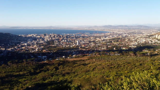 Kaapstad - uitzicht op Kaapstad vanaf de Tafelberg
