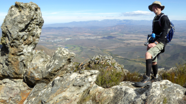 Rondreis Zuid-Afrika in twee weken - Route Bloupunt (1226 m) Montagu -achtergrond: vrolijkheid nature reserve.
