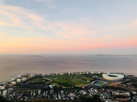 Kaapstad - Uitzicht vanaf signal hill(kaapstad)bij zonsondergang
