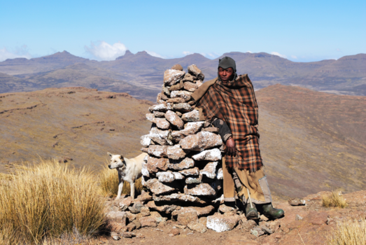 Lesotho - Herder in de bergen