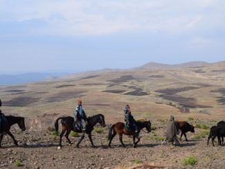 Zuid-Afrika - Ridders te paard is Lesotho