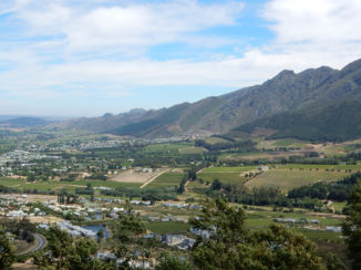 Zuid-Afrika - Zicht op Franschhoek vanaf de Franschhoek Pass