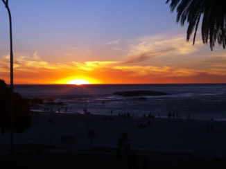 Kaapstad - Zonsondergang aan de boulevard in Kaapstad
