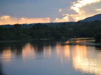 Krugerpark - zonsondergang in het park