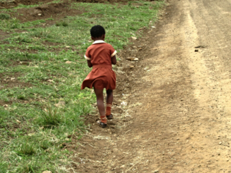 KwaZulu-Natal - Schoolmeisje op weg naar huis in Zululand