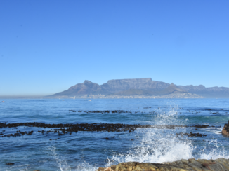 Zuid-Afrika - De tafelberg van af de boot die naar Robben eiland gaat